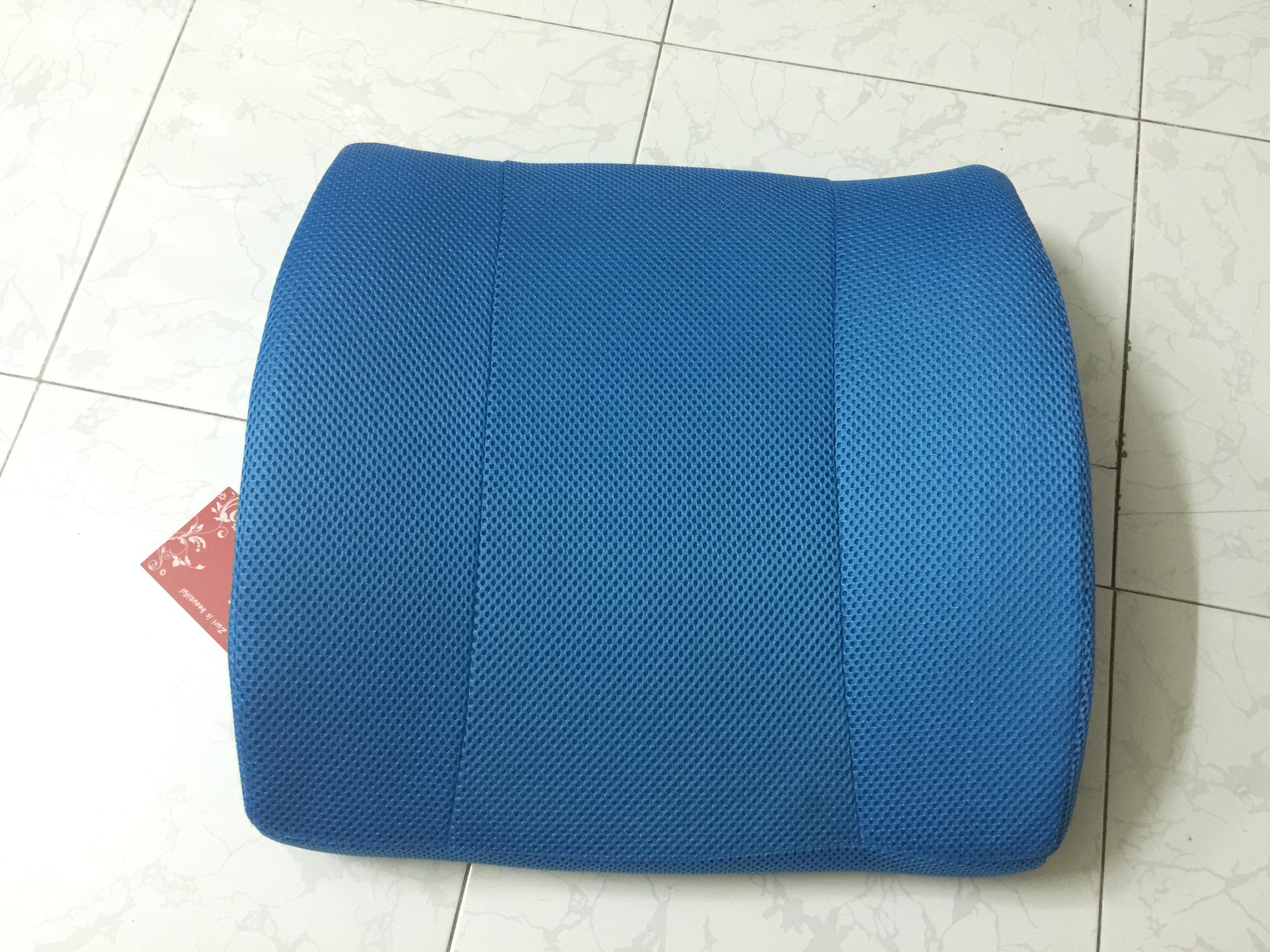 Gối Tựa Lưng Văn Phòng Cao Su Non Cỡ Lớn ZURI PILLOW GTL-02 Chống Đau Mỏi Lưng, Đau Cột Sống(Có Vỏ Nhung Và Vỏ Vải Lưới)