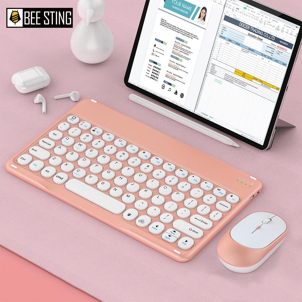 Bàn Phím Bluetooth Chuột Nga Pháp Tiếng Ả Rập Tây Ban Nha Teclado Bàn Phím Cho Android Samsung Windows AppleMac iPad Điện Thoại Bàn Phím