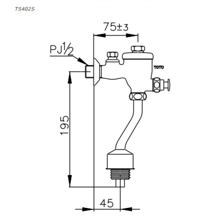 Van xả cảm ứng tiểu nam TO.TO T60S bảo hành 2 năm