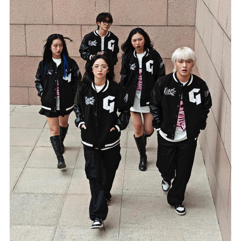 Áo Khoác Dù Bóng Chày Bomber Jacket GONZ Style Hàn Quốc Unisex Nam Nữ Couple Ulzzang KUN