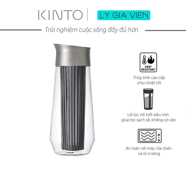 Bình Làm Cà Phê Ủ Lạnh Kinto Luce Cold Brew Carafe 1L - Hàng Nhập Khẩu