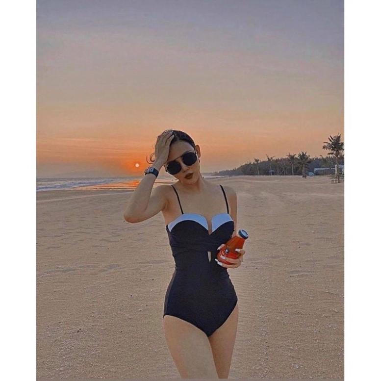 freeship  Bikini gọng đen phối trắng nâng ngực (kèm hình thật )