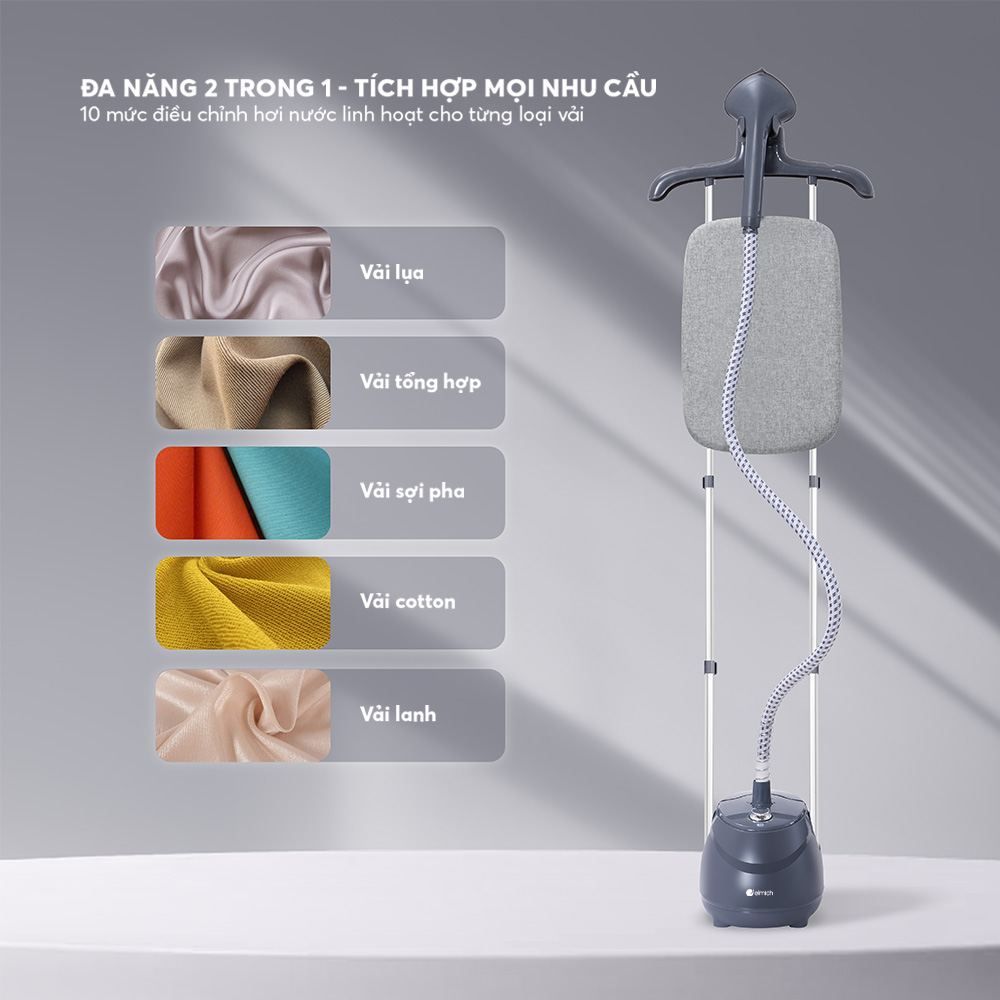 Bàn Ủi Hơi Nước Đứng Elmich GSE9167 2000W 1.7L, Hàng Chính Hãng, 2 Chiều, 10 Mức Hơi Phun - JoyMall