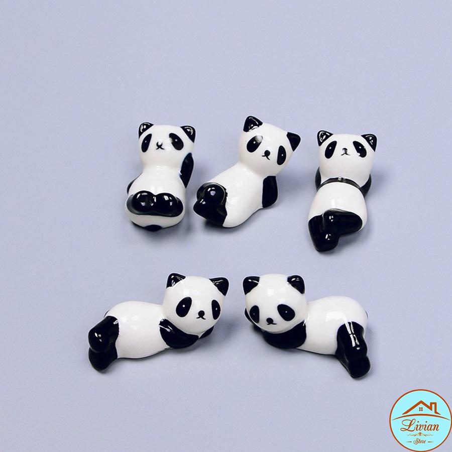 Gác đũa bàn ăn gốm sứ hình gấu trúc cực xinh, phụ kiện trang trí bàn ăn phong cách nhật Bản