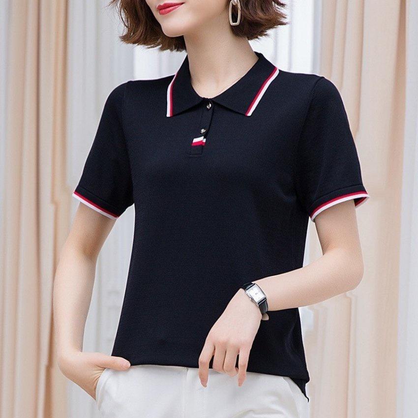 Áo Thun Nữ Áo Thun Polo Nữ Phối Viền Cúc Sành Điệu VC001 Thời Trang EMEY Chất Vải Mềm Mịn Cao Cấp