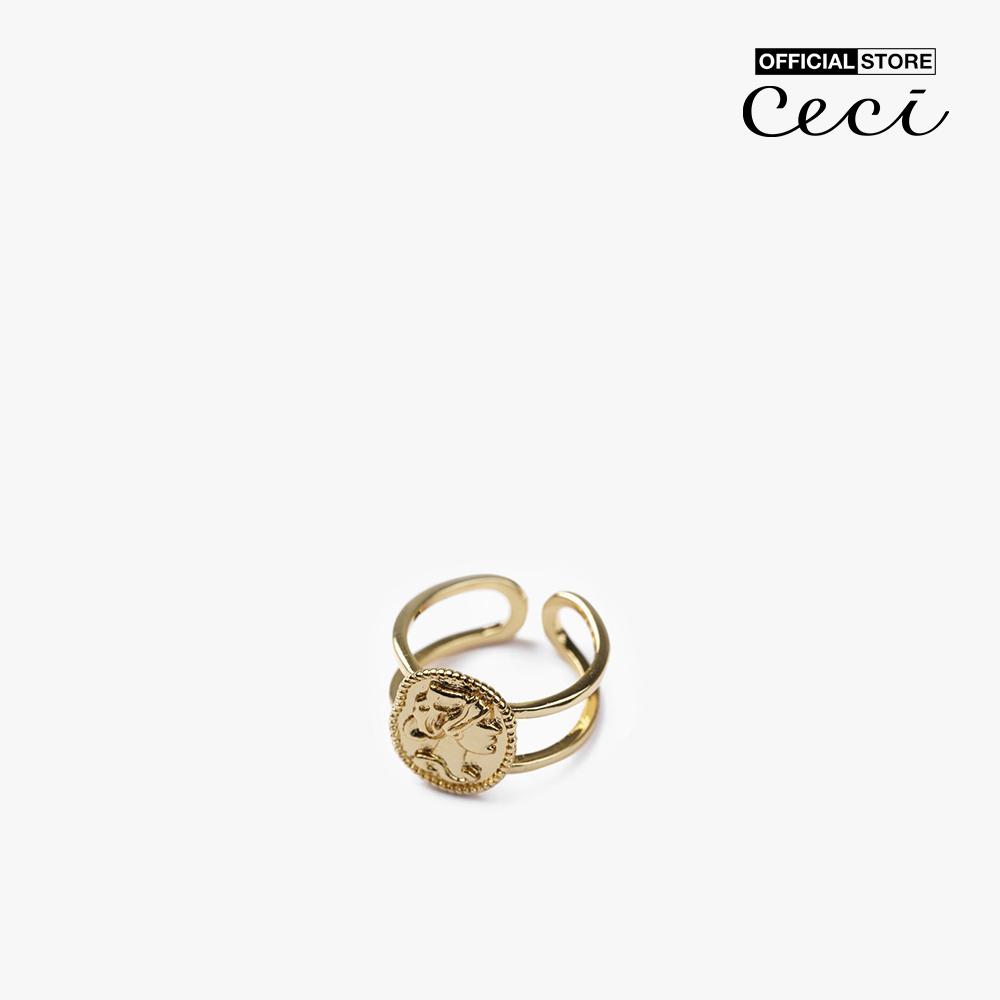 CECI - Nhẫn nữ dáng hở mặt kim loại tròn thanh lịch CC2-01000116