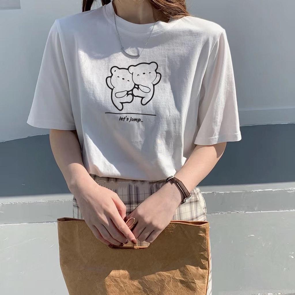 Áo nữ GẤU ĐÔI XINH dáng rộng unisex