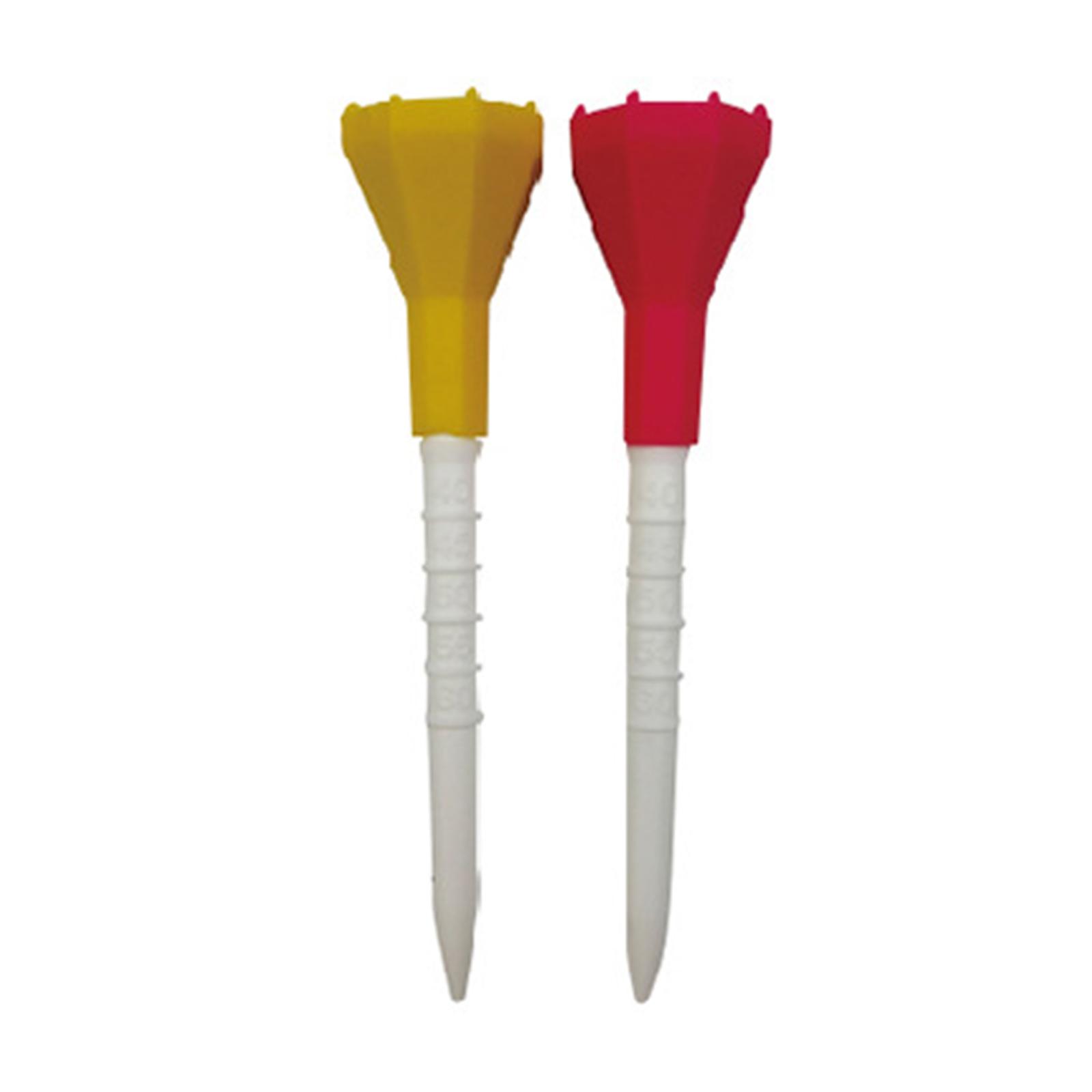 5Pcs Plastic Golf Tees 87mm Reusable Rubber Cover Top Golf Tee Golf Practice