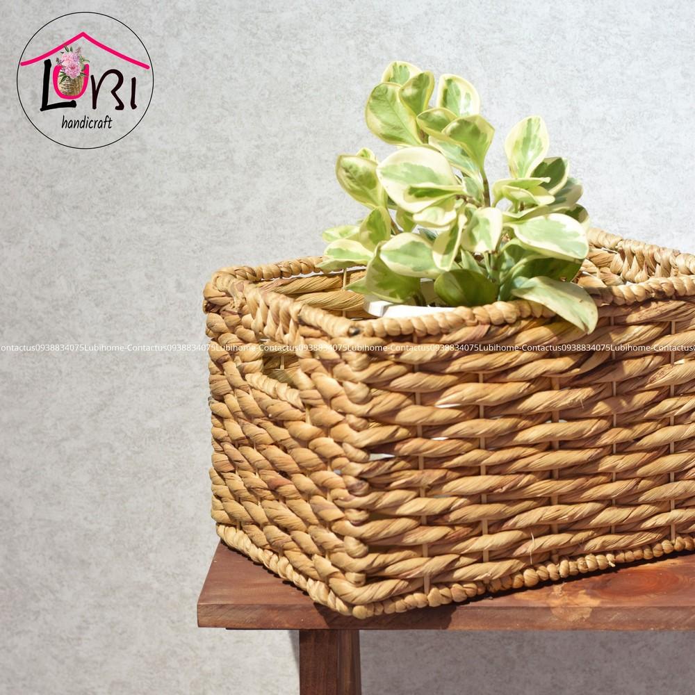- LB081 Sọt lục bình hình chữ nhật đựng đồ đơn giản sang trọng