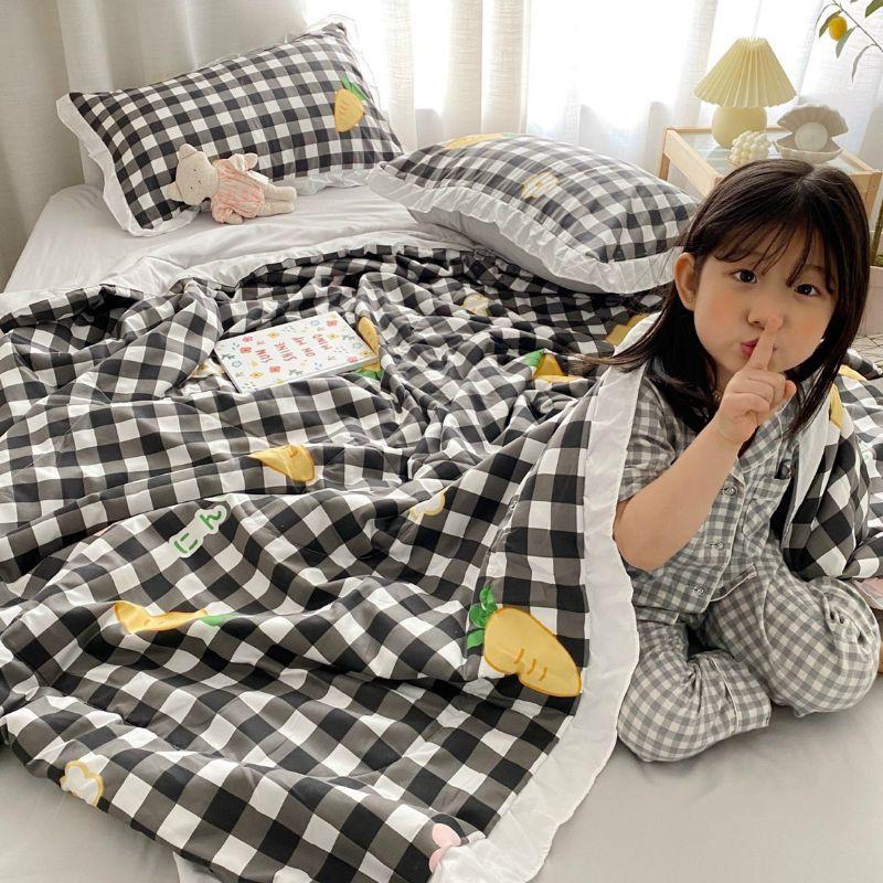 Bộ chăn ga gối Đũi bèo chăn hè trần bông đẹp miễn chê