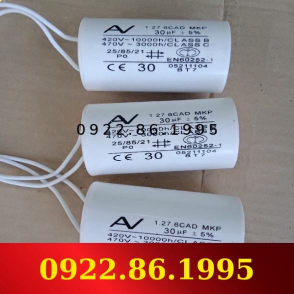Tụ điện dùng cho động cơ xoay chiều 1 pha; 30uF, 40uF hàng mới về