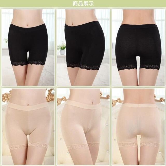 Quần mặc váy cotton lạnh pha ren mặc trong váy chất cotton phối ren đùi