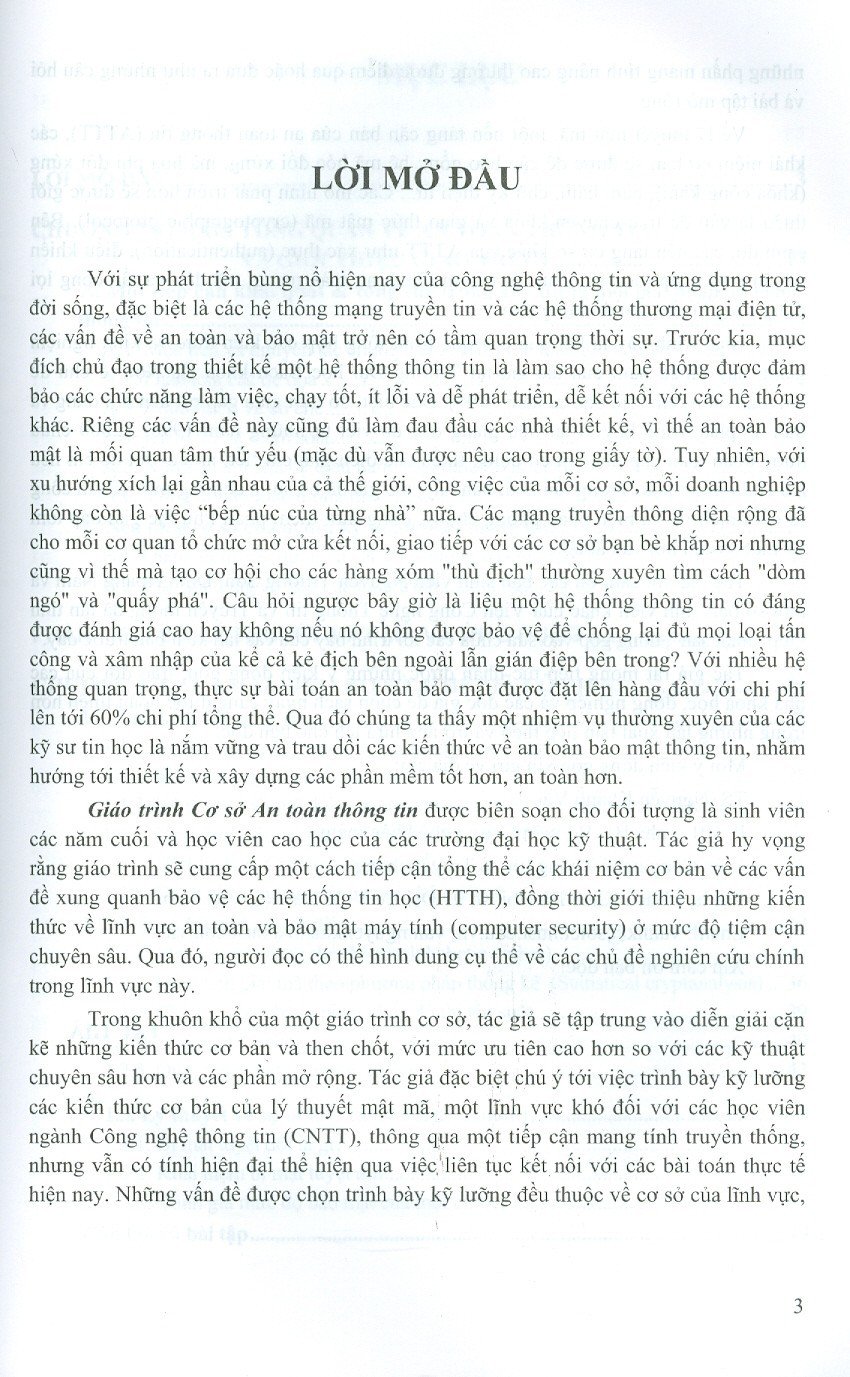Giáo trình Cơ sở an toàn thông tin