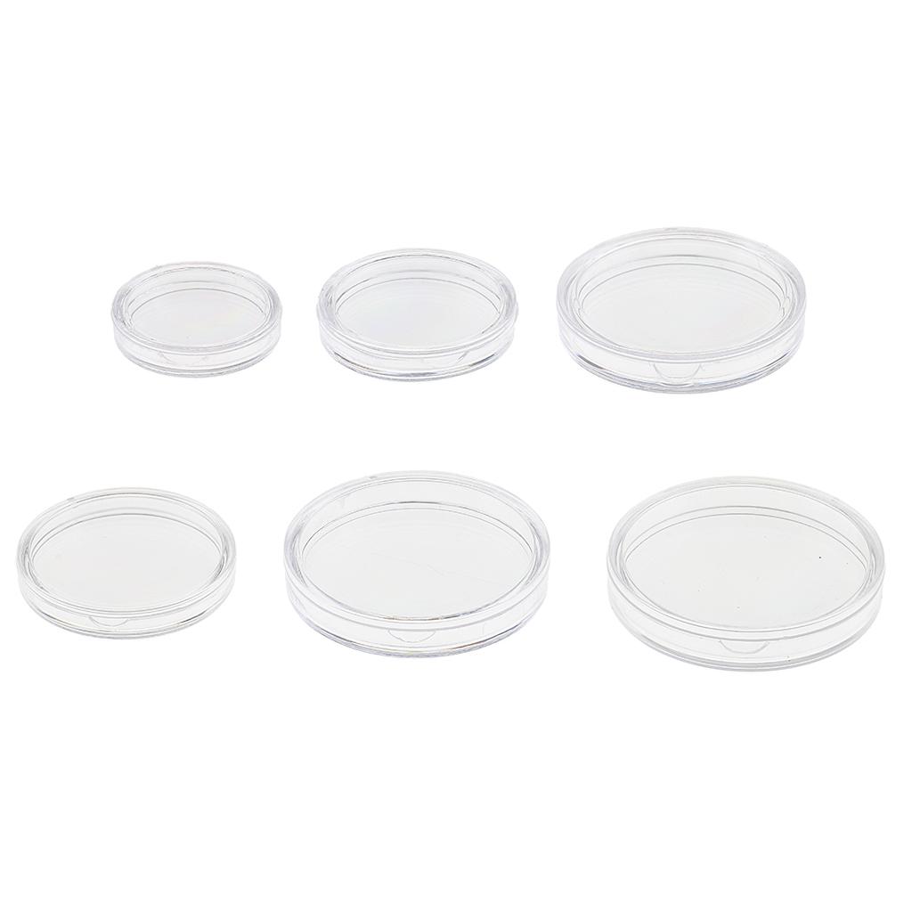 100pcs Clear Round Plastic Coin Capsules Container Storage Holder Case