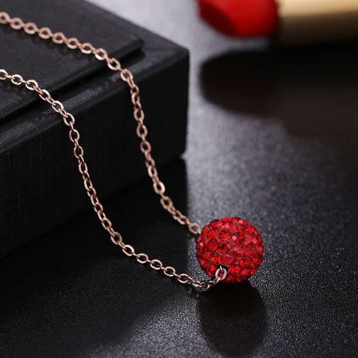 Dây Chuyền Trái Châu Đỏ Titan Không Đen TT 1740