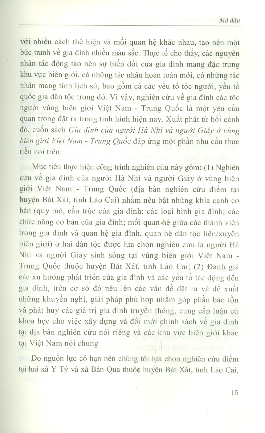 Gia Đình Của Người Hà Nhì Và Người Giáy Ở Vùng Biên Giới Việt Nam - Trung Quốc (Sách Chuyên Khảo) -  Viện Dân Tộc Học; TS. Hoàng Phương Mai chủ biên