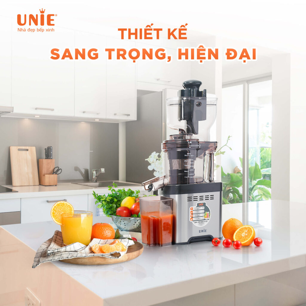 Máy ép chậm UNIE USJDC71S công suất 400W, Ép kiệt bá lọc giữ trọn dinh dưỡng-hàng chính hãng Bảo hành 2 năm