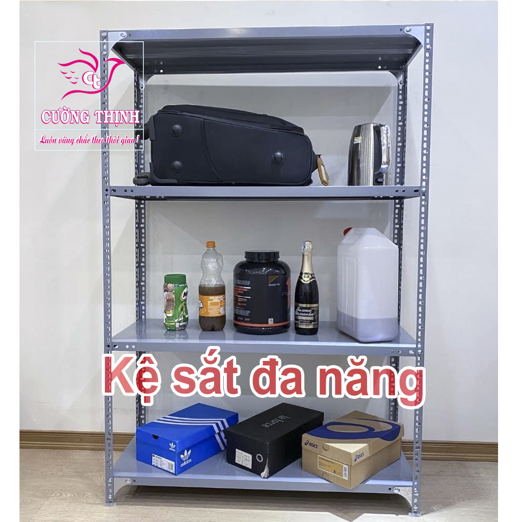 Kệ sắt Trưng bày 4 Tầng | Cao 1m2 x Dài 1m2 x Rộng 30cm, Chứa đựng đồ trong nhà