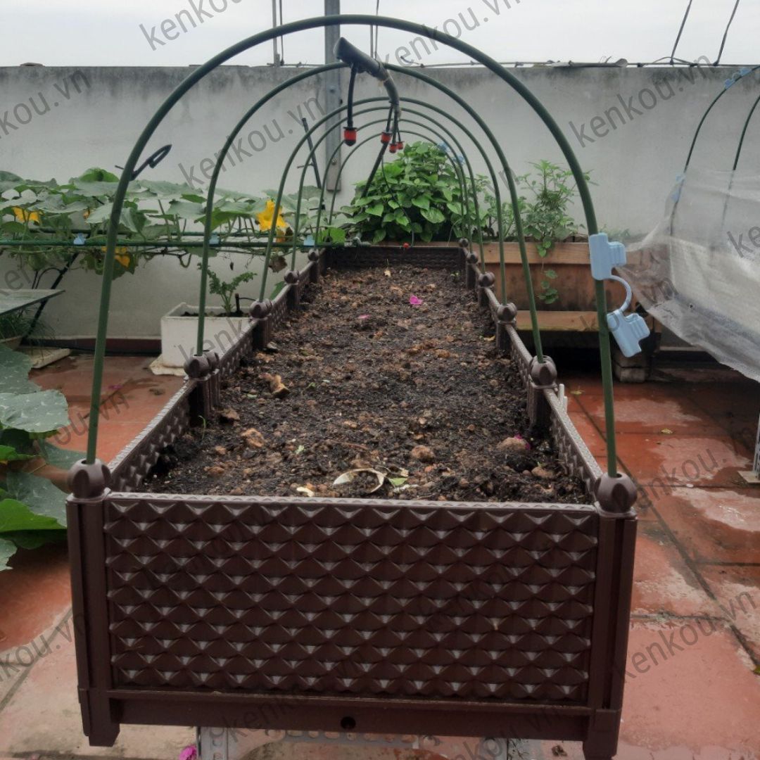 Combo 10 Vòm luống lõi thép bọc nhựa Nhật bản - phủ nylon, lưới côn trùng, vải không dệt, ngăn sương, giữ ấm