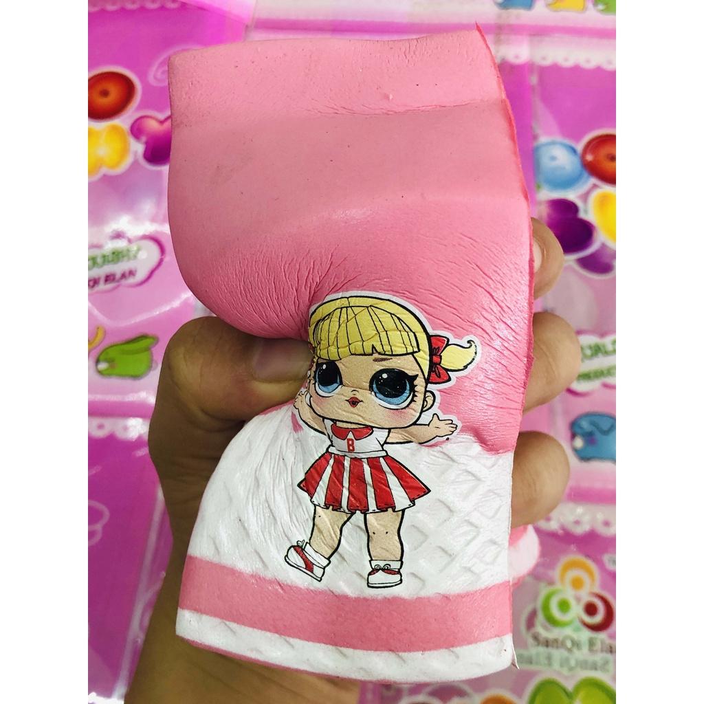 Squishy Lớn JUMBO Hình hộp sữa màu hồng cô gái búi tóc vàng Đồ Chơi Xốp Giảm Stress Hình mềm mịn dễ Thương đàn hồi Cho B