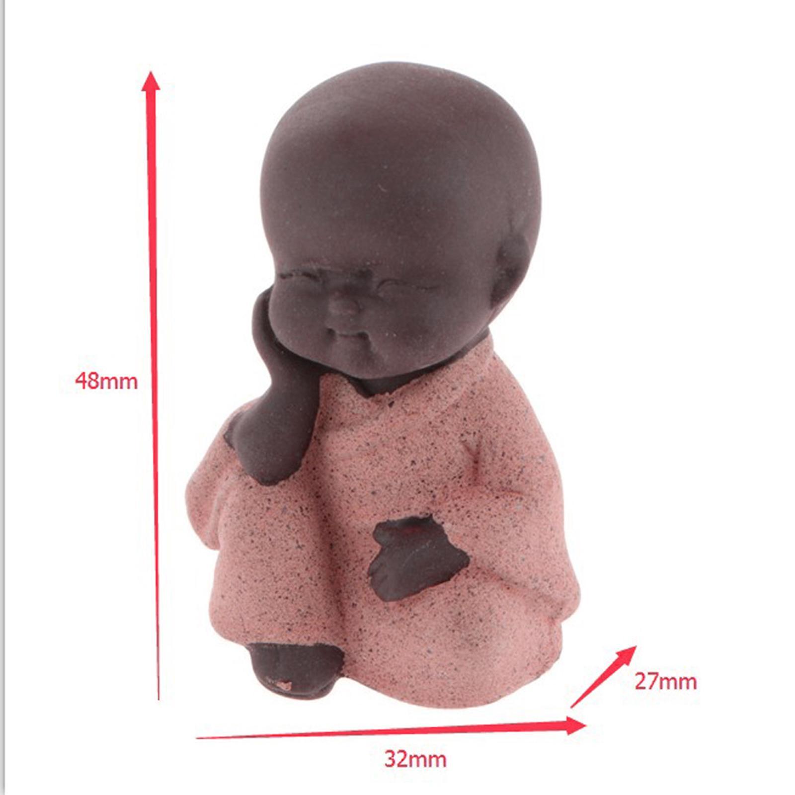 Ceramic Small Buddha Statue Monk Figurine Decorative Ornaments