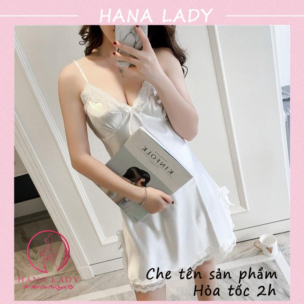 Váy ngủ lụa hai dây mềm mại quyến rũ sexy gợi cảm VN028