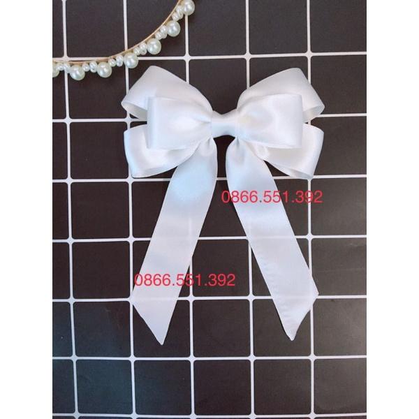 Kẹp tóc nơ lụa satin cao cấp 3 cánh