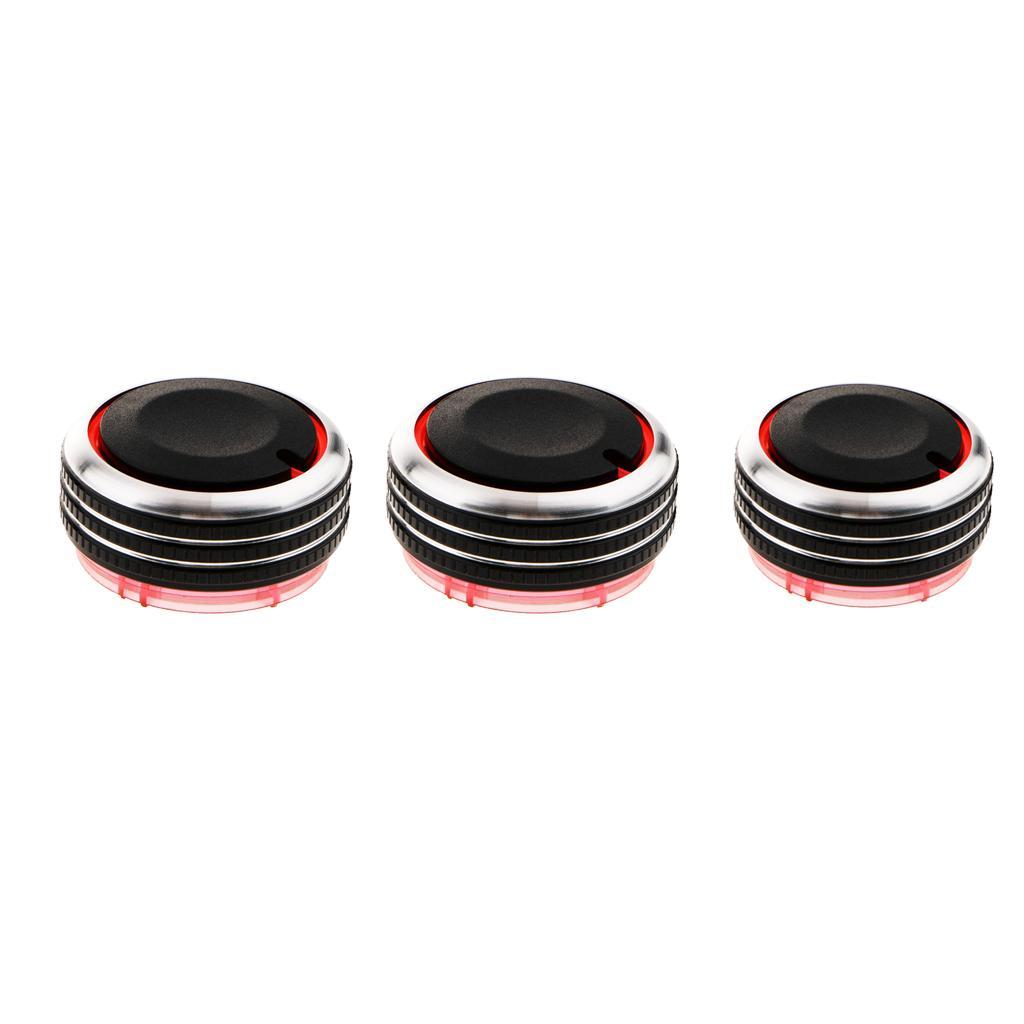 3 Pieces Car Interior AC Panel Control Switch Knob for 2002-2016 VW Polo Black/Red/Blue