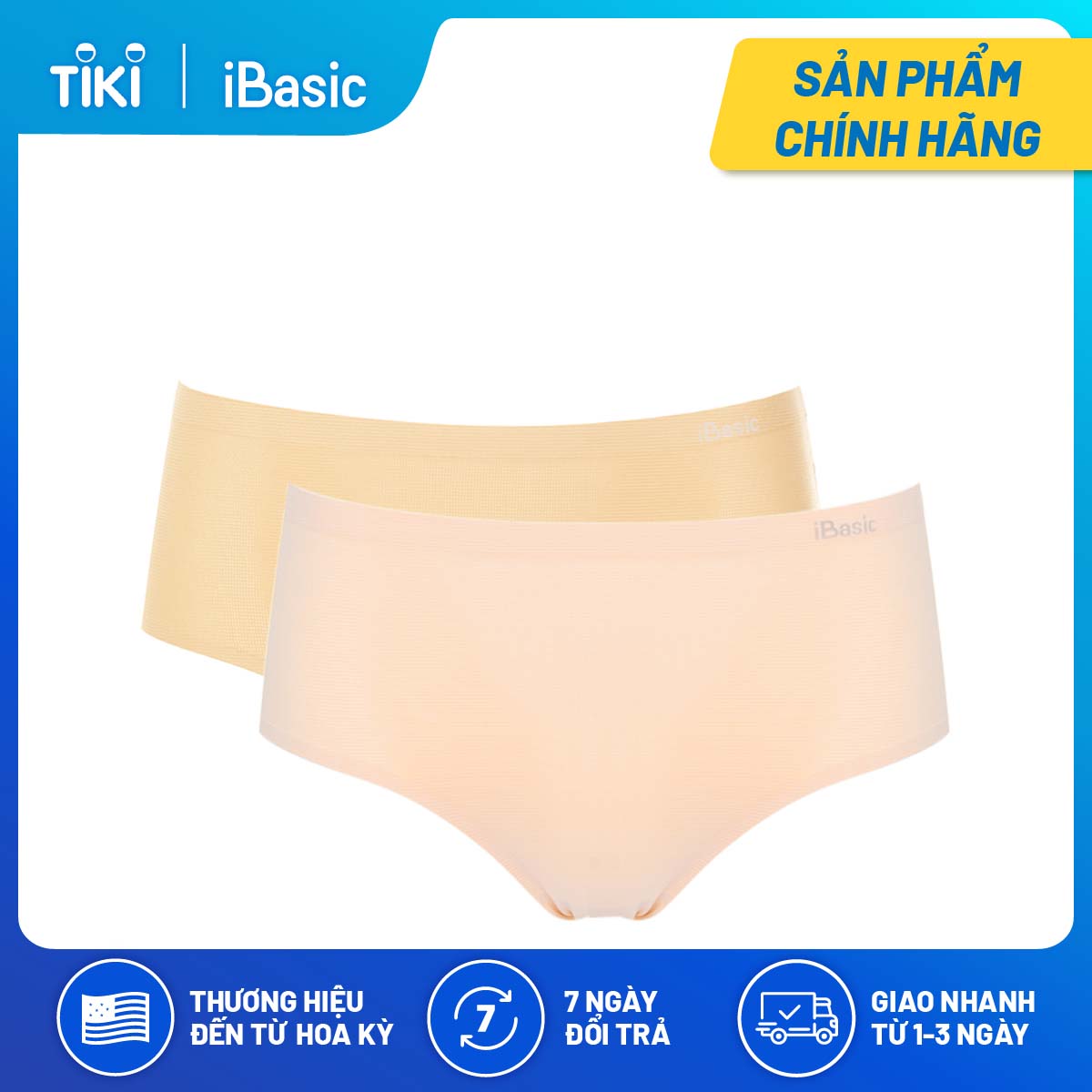 Combo 2 quần lót nữ không đường may bonding thoáng khí lưng cao iBasic PANW139