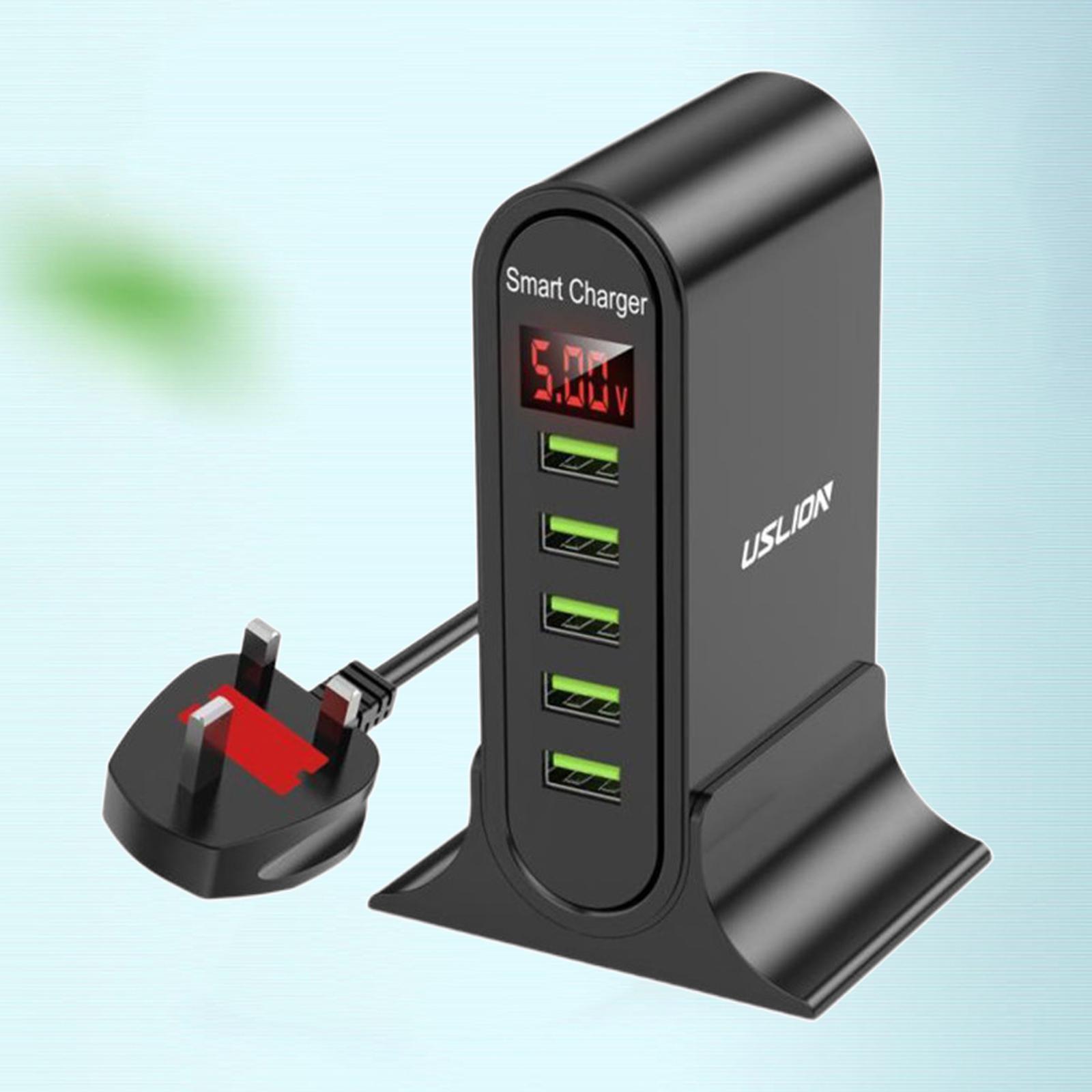 5 Port Universal USB Charging Station for Wall Home Office Working