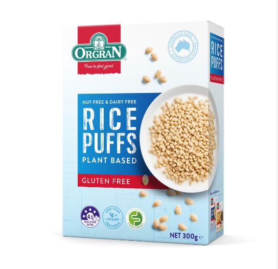 Ngũ Cốc ăn sáng gạo viên nhập khẩu Úc- Orgran Everyday Cereals Rice Puffs 300g