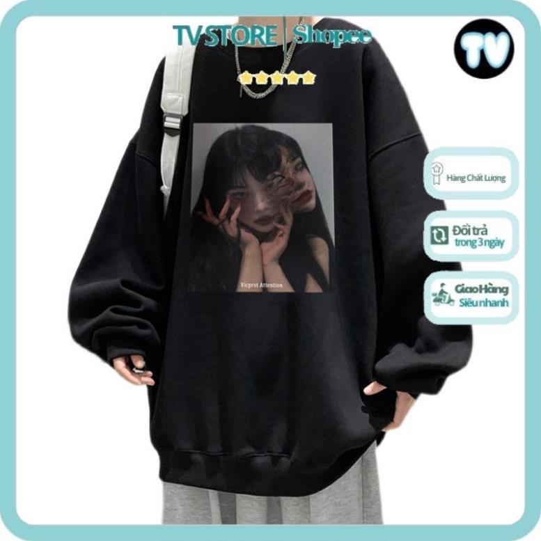 Áo Nỉ Nam TVSTORE Áo Sweater nam cổ tròn dáng rộng phong cách Hip hop cá tính