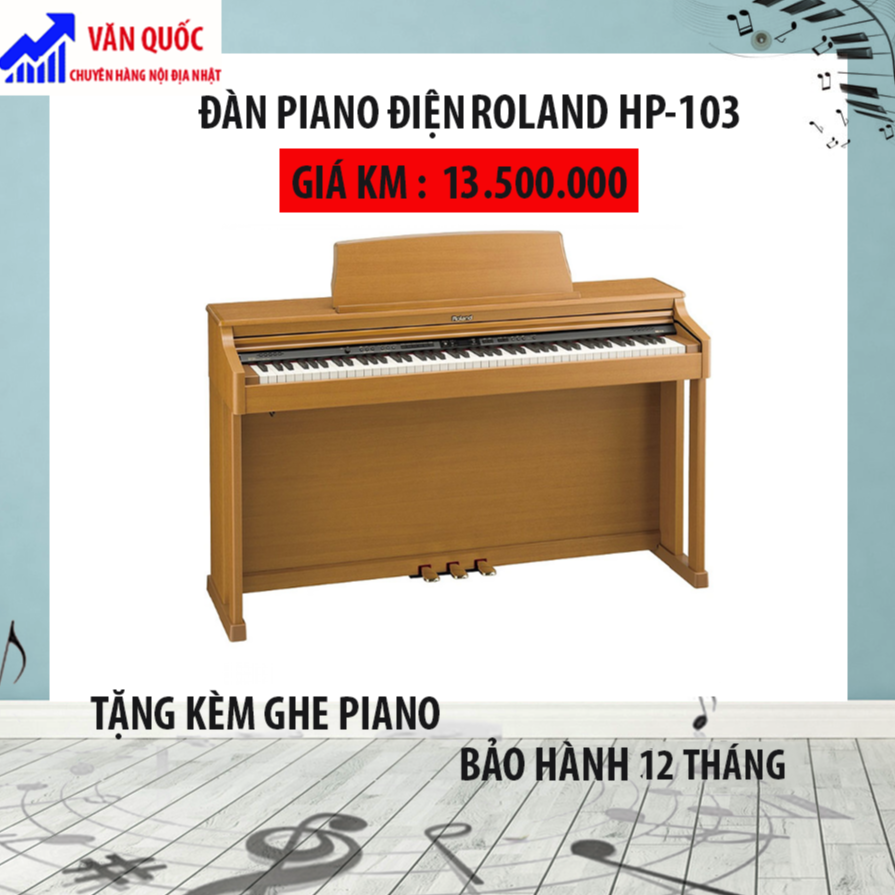 Đàn Piano Điện Roland HP 103+ Tặng Kèm Ghế Piano Cao Cấp + Khăn Phủ Đàn