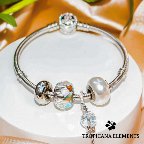 Vòng Tay Tropicana Phối Charm Swarovski Pha Lê Kẹo Ngọt Ngọc Trai