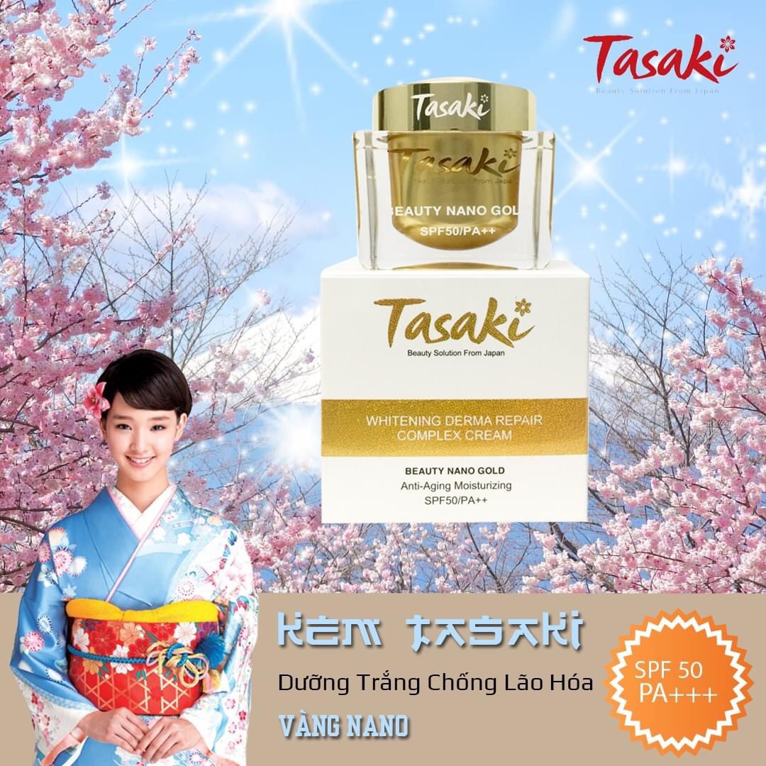 KEM TASAKI VÀNG - TRẮNG DA - NGỪA LÃO HÓA - PHỤC HỒI DA - WHITENING DERMA REPAIR COMPLEX CREAM 25G - BEAUTY NANO GOLD