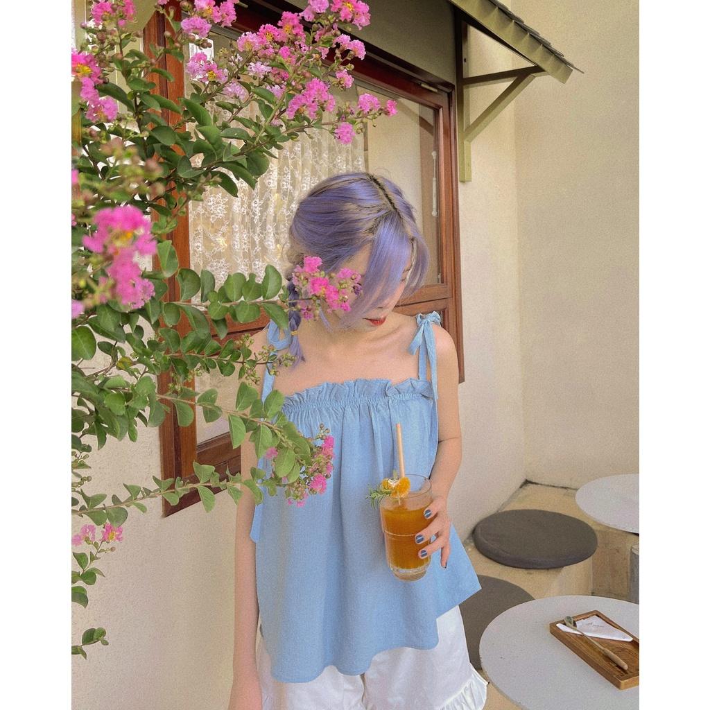 Áo hai dây thắt nơ ulzzang - Made by Fiin