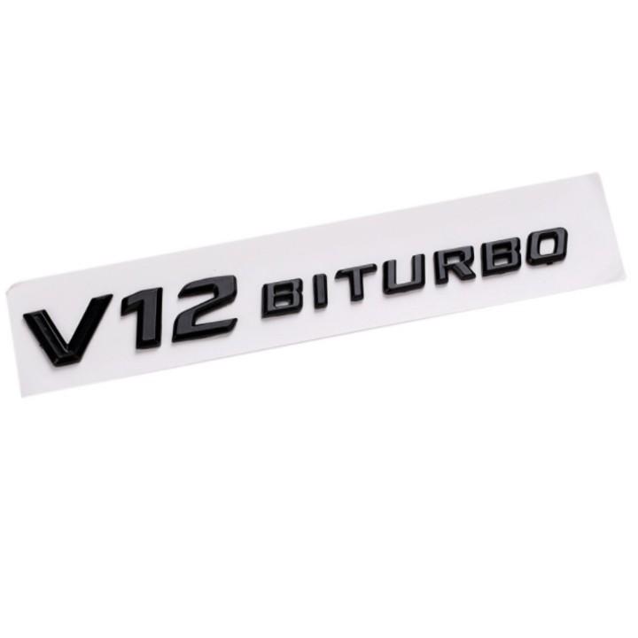 Decal tem chữ V12 Biturbo dán hông xe Mercedes