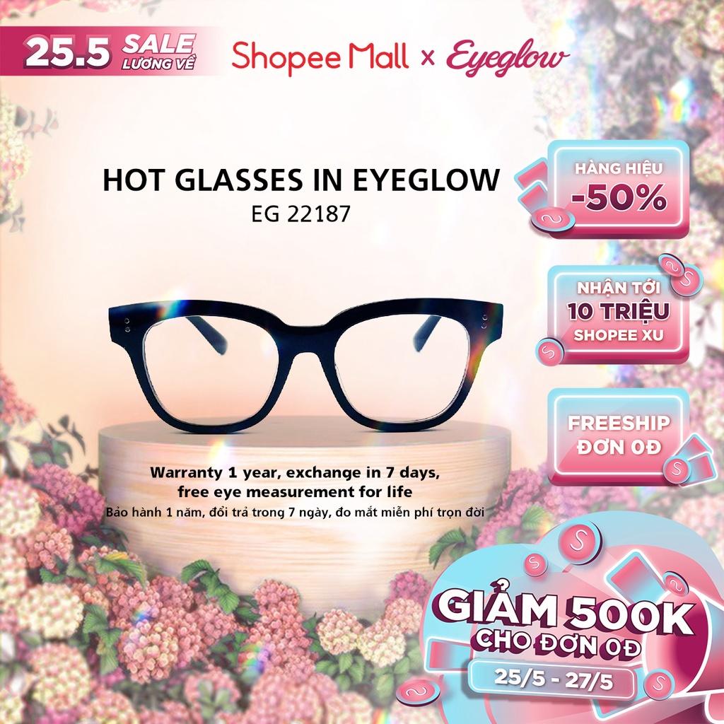 Gọng kính cận vuông hai chấm Eyeglow hot trend cân mọi outfit phù hợp nhiều gương mặt EG22187