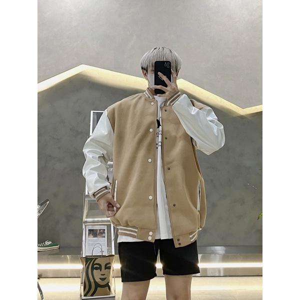 Khoác bomber chất vải dạ 3 màu tay da khoác unisex