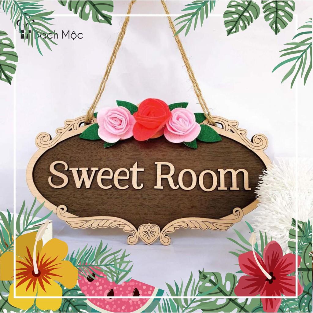 Bảng gỗ vui lòng gõ cửa, bấm chuông, đóng cửa mẫu đẹp (bảng gỗ trang trí + quà tặng