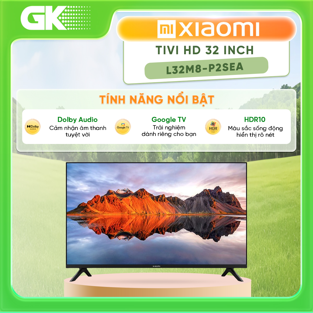 Google Tivi Xiaomi A HD 32 Inch L32M8-P2SEA - Hàng chính hãng - Chỉ giao HCM