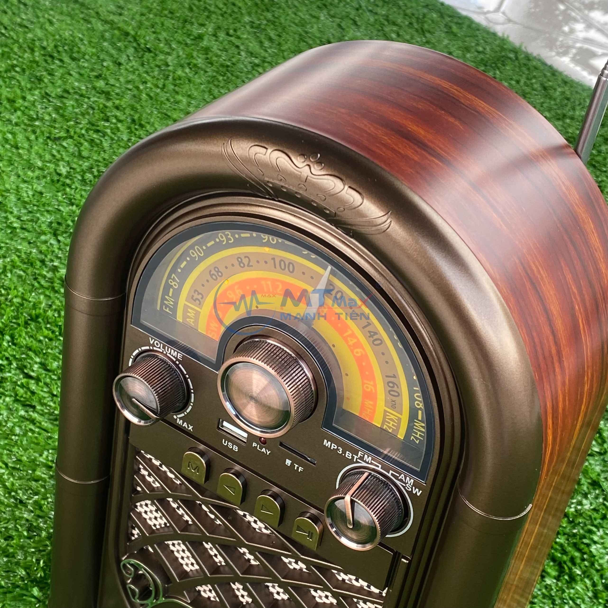 Đài FM Bluetooth R1950BT - Loa Bluetooth Kết Hợp Đài Radio Phong Cách Cổ Điển Hỗ Trợ Thẻ Nhớ USB Hàng Chính Hãng