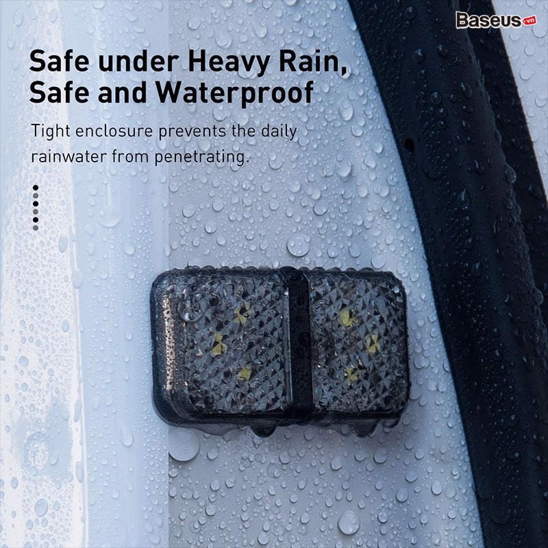 Bộ đèn cảnh báo mở cửa tự động dùng cho xe ô tô Baseus Door Open Warning Light (2pcs/pack, Wireless, Magnetic and Automatically)- CRFZD- Hàng chính hãng