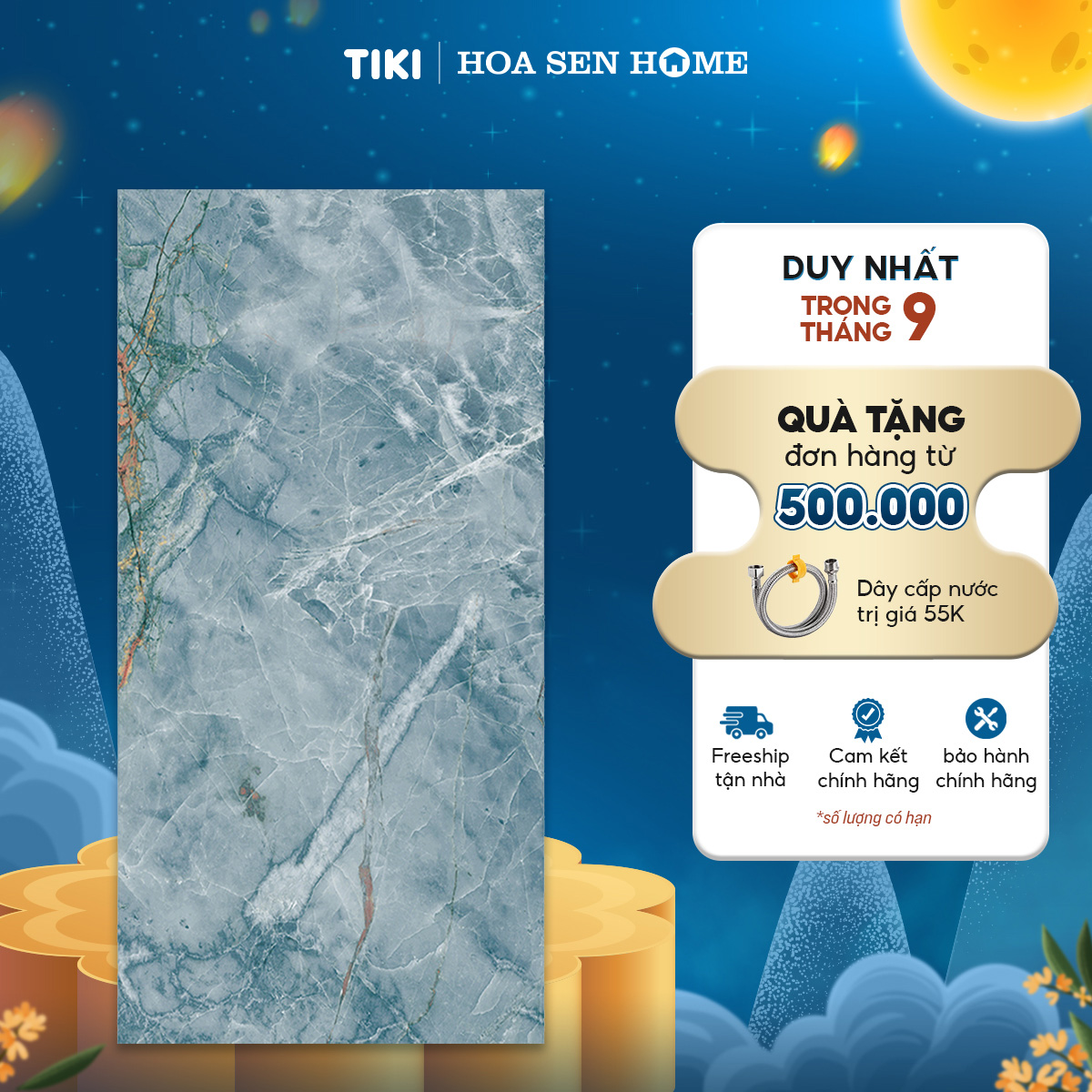 Gạch men ốp tường LUSTRA INCEF0300600012TD màu xanh xám, hoa văn vân đá tự nhiên, chống thấm tốt, chống xước hiệu quả, kích thước 300mmx600mm, thùng 6 viên - Hàng chính hãng