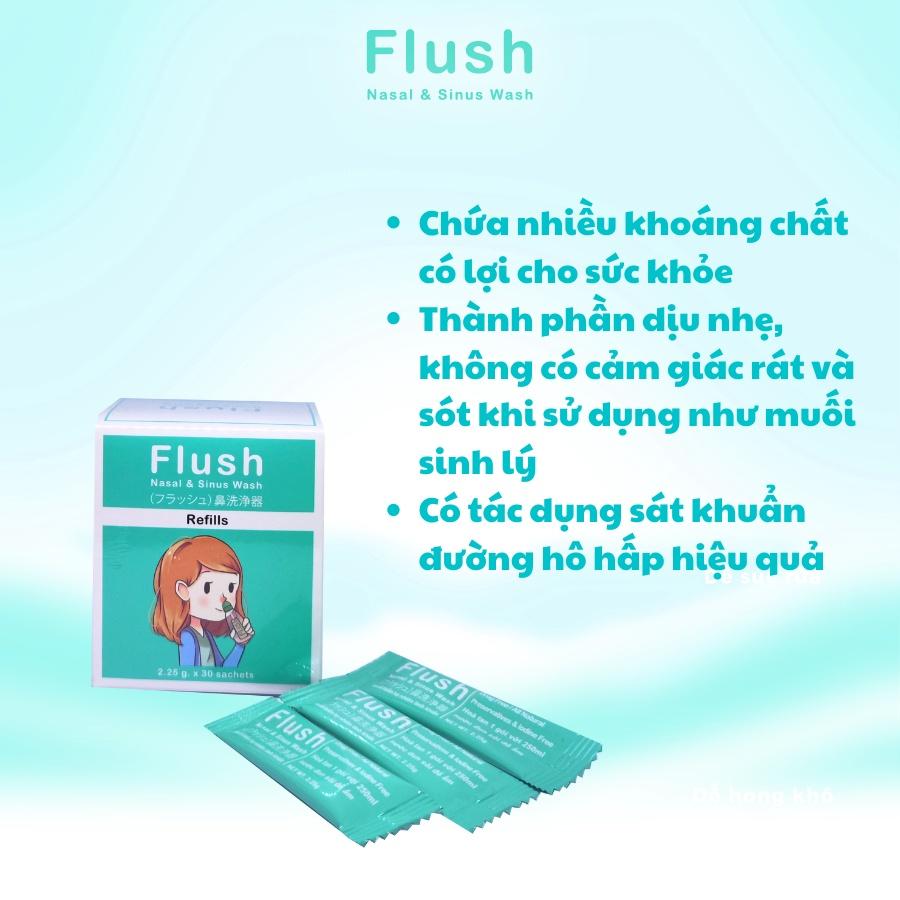 Combo 3 Hộp Muối Biển NewZealand Tinh Khiết FLUSH Rửa Mũi Cho Trẻ Hộp 30 Gói