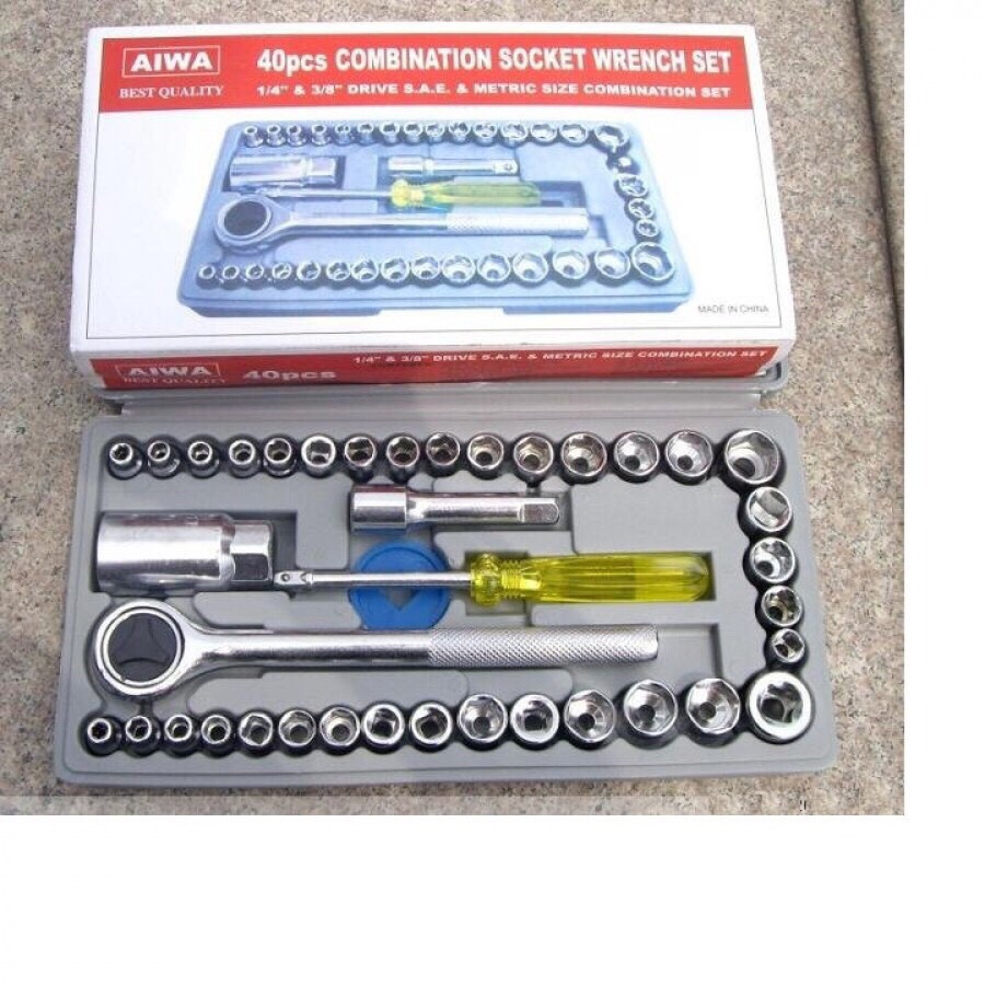 Bộ Sửa Chữa Đa Năng 40 Món Cho Xe Máy, Ô Tô Bộ Đồ Nghề 40 Món Thiết Bị - AIWA Bộ Dụng Cụ Sửa Chữa Ô Tô Và Xe Máy Gồm 39 Dụng Cụ Và 1 Hộp Đựng Tiện Lợi