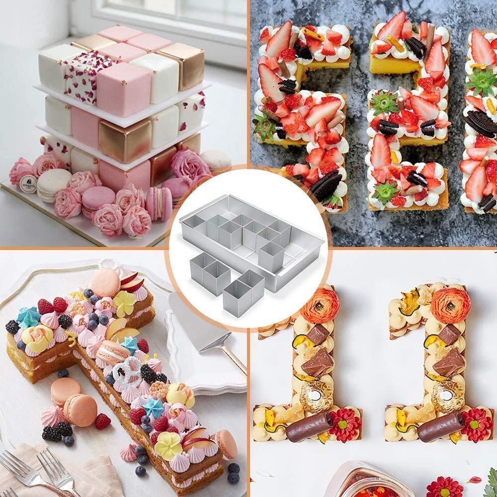 Bộ khuôn nướng không đặc biệt, nướng DIY có thể điều chỉnh, nhôm nướng hộp hình chữ nhật, số bánh nướng chảo, số và chữ cái nướng chảo, hình dạng bánh không có thể điều chỉnh