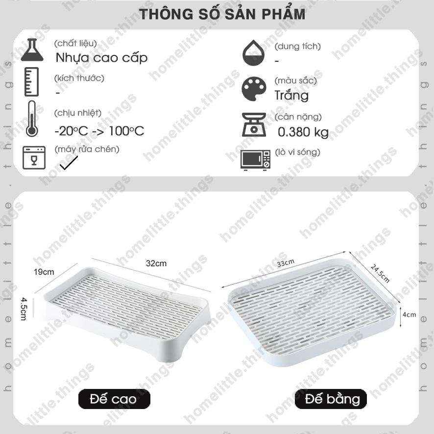 Khay kệ nhựa úp ly cốc, chén, khay trà có rãnh thoát nước
