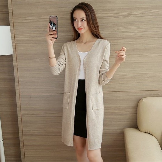 Áo khoác len trơn Haint Boutique.nâu