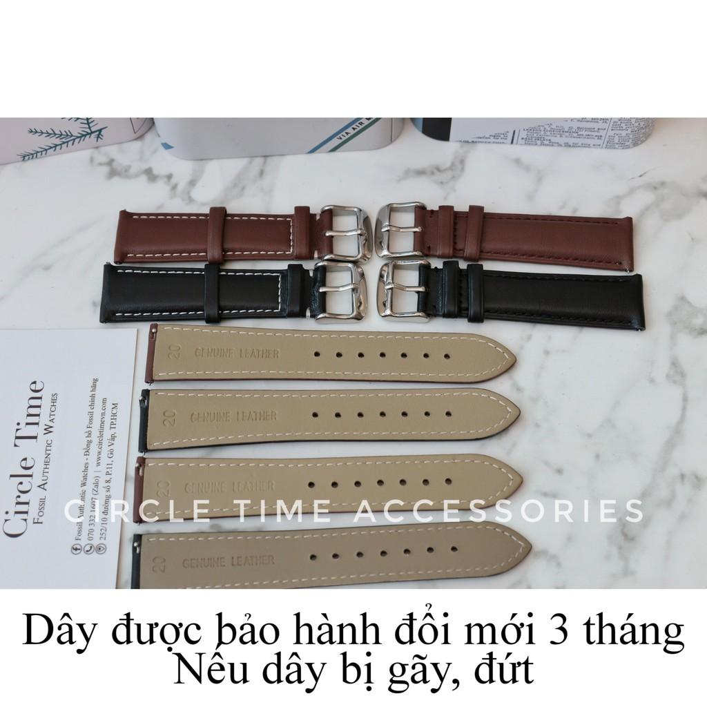 Dây đồng hồ da bò chịu nước size 20 và 22 có chốt thông minh